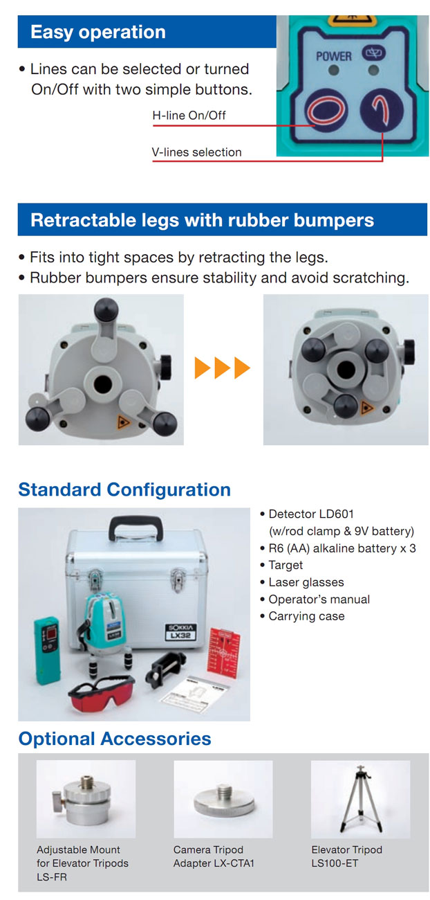 Sokkia LX-34 Technical Specs